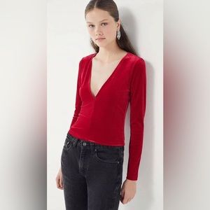 Urban Outfitters Red V Neck Top